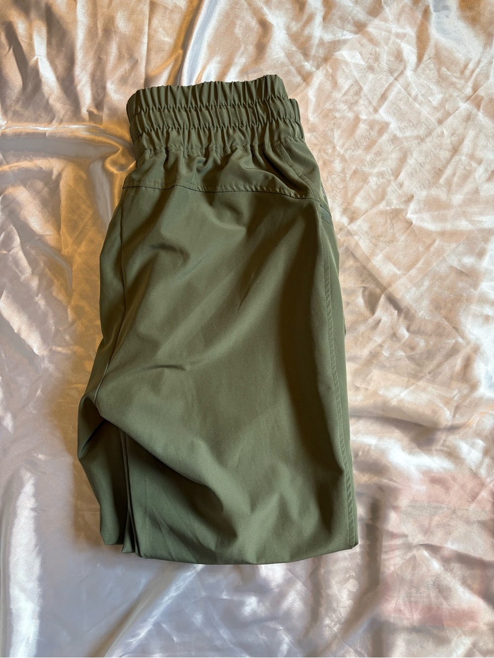 Olive Drawstring Track Joggers for Women - Picture 5 of 5